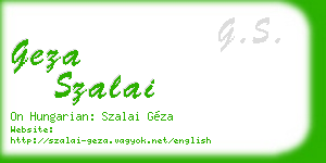 geza szalai business card